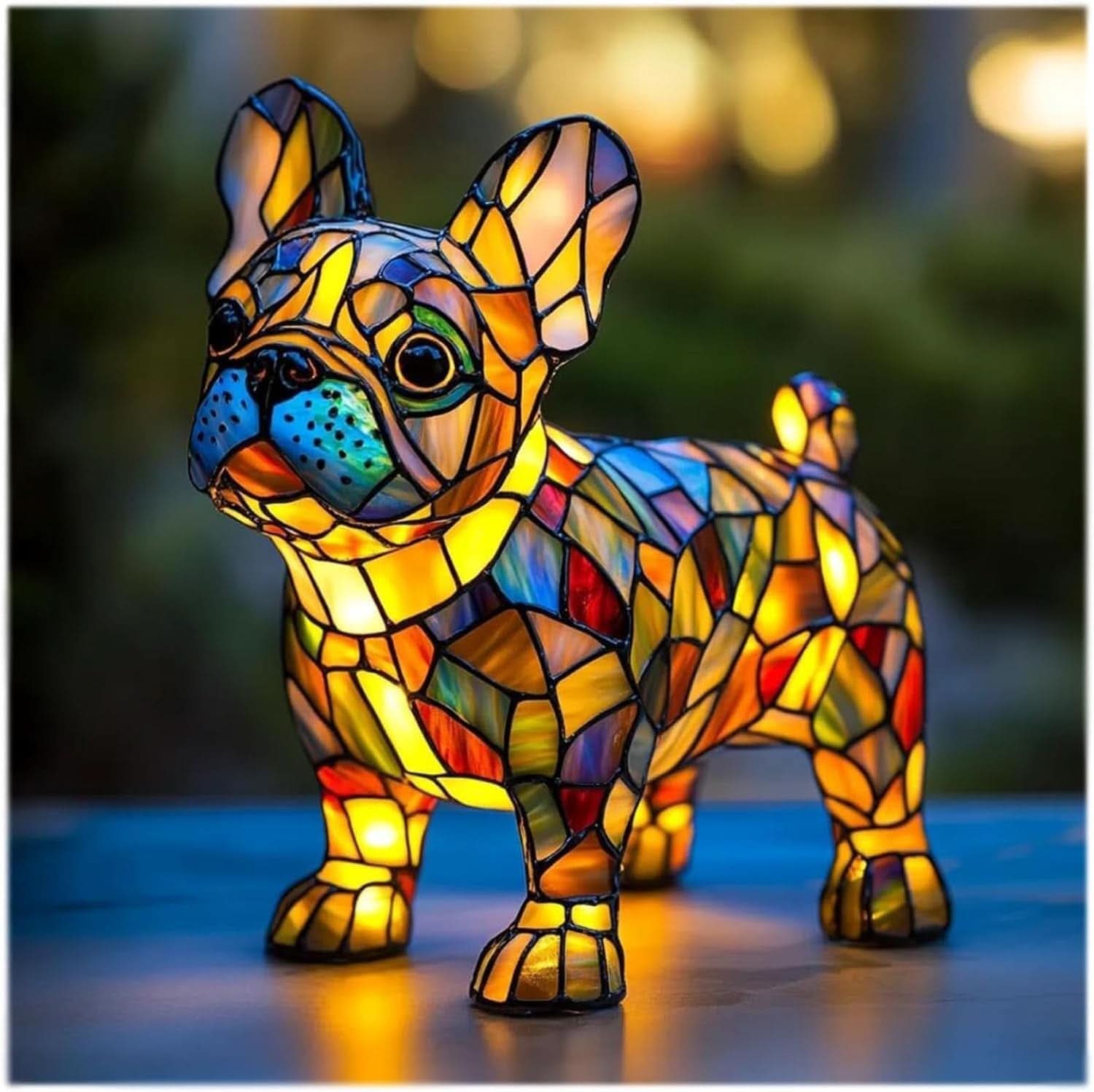 Tier-Nachtlampe im Buntglas-Design mit USB-Anschluss