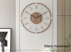Wanduhr aus Holz mit geräuschlosem Uhrwerk