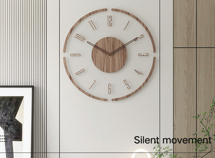Wanduhr aus Holz mit geräuschlosem Uhrwerk