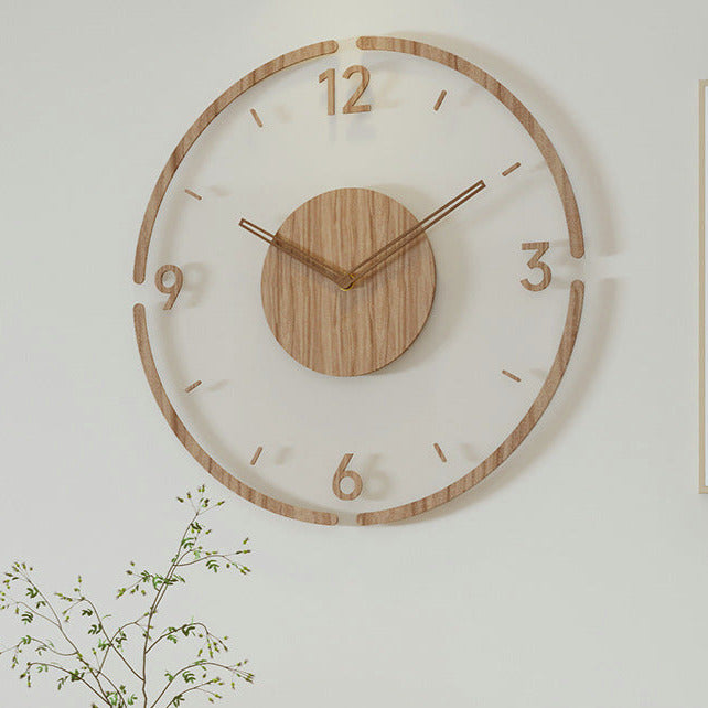 Wanduhr aus Holz mit geräuschlosem Uhrwerk