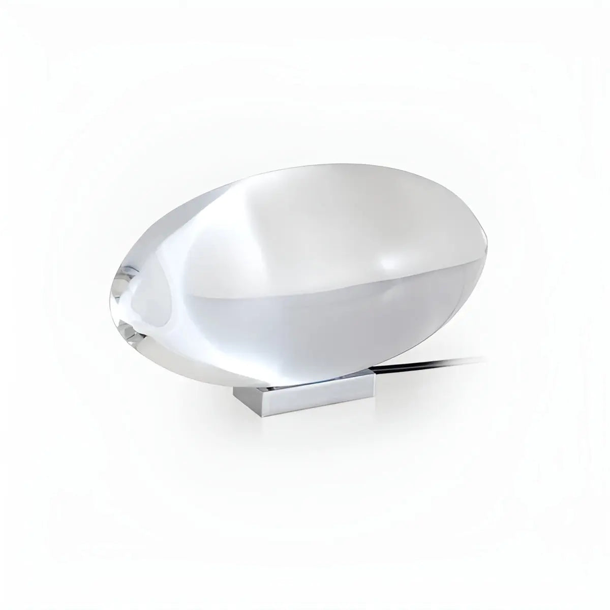 LED-Tischlampe aus Kristallglas mit Chromsockel
