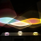 LED-Tischlampe aus Kristallglas mit Chromsockel