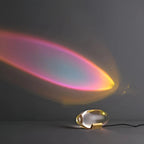 LED-Tischlampe aus Kristallglas mit Chromsockel