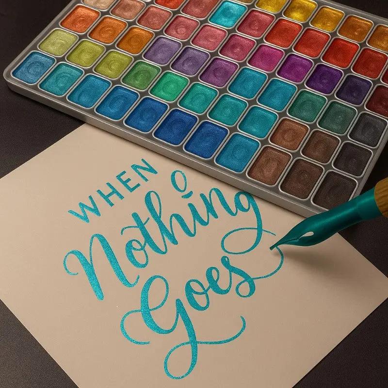 Perlenpulver-Pigment 60 Farben | Schimmernde Aquarellfarben