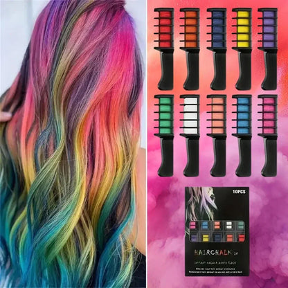 Haar-Farbkämme 10er Set | Leuchtende Farben, sanft & vielseitig