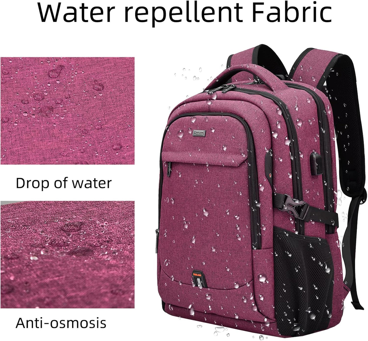 Laptop-Rucksack mit USB-Anschluss und Diebstahlschutz