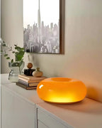 LED-Tischleuchte im Donut-Design – Orange und Weiß