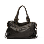 Handtasche aus PU-Leder mit Vintage-Waschung