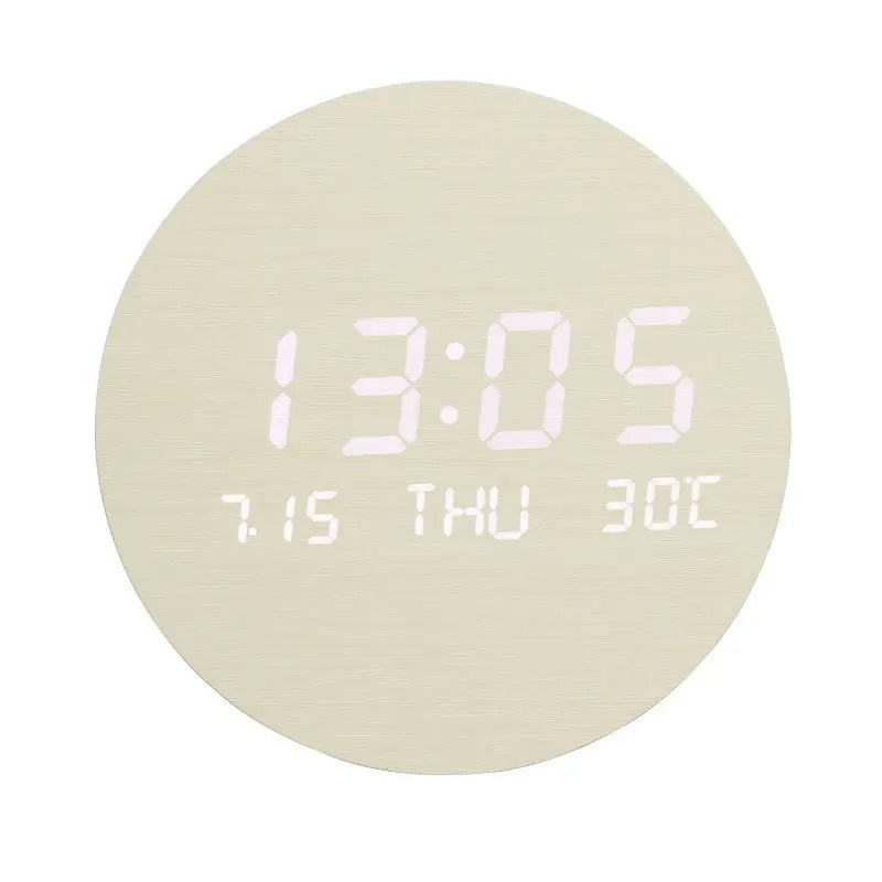 Digital Holz-Tischuhrnit LED-Display und Weckfunktion