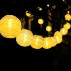 Solar-Laternenlichterkette mit LED-Stofflaternen