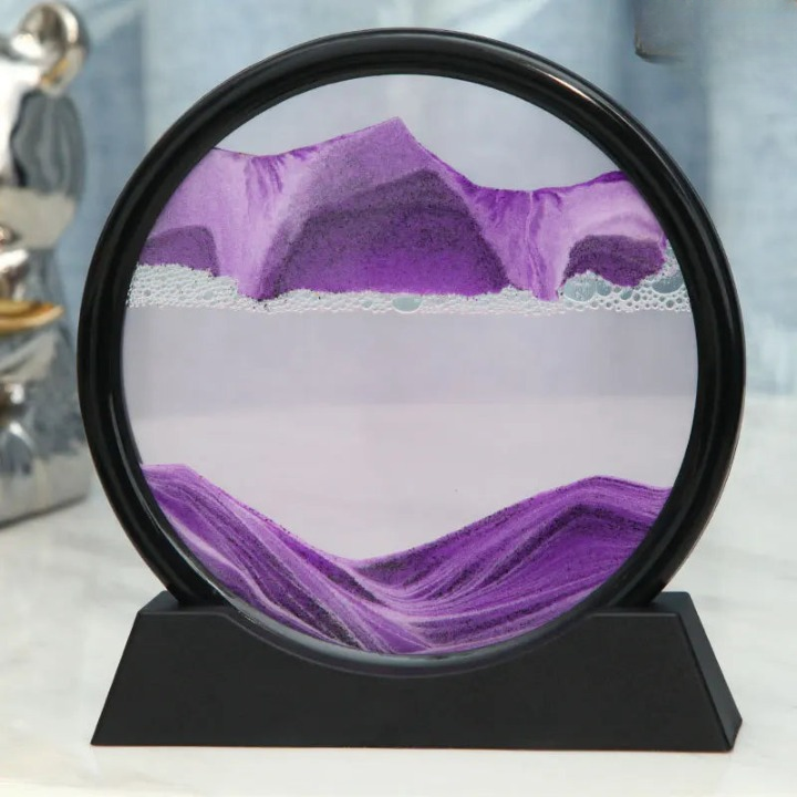3D Sandbild rund mit fliessender Sandlandschaft