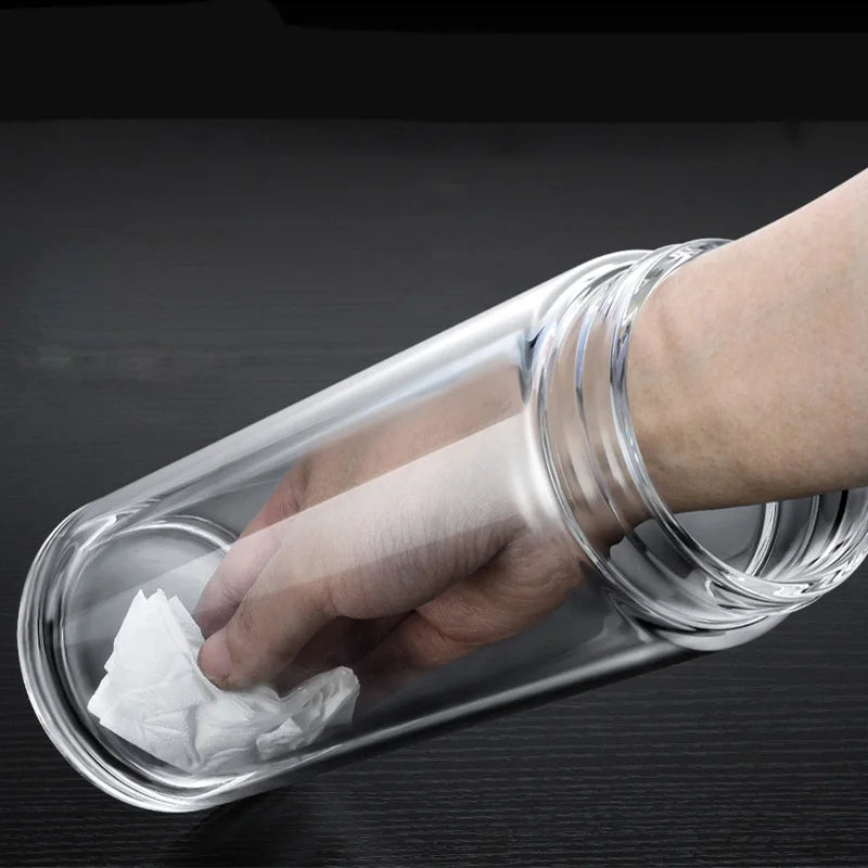 Glas-Teeflasche mit Edelstahl-Teesieb – doppelwandig