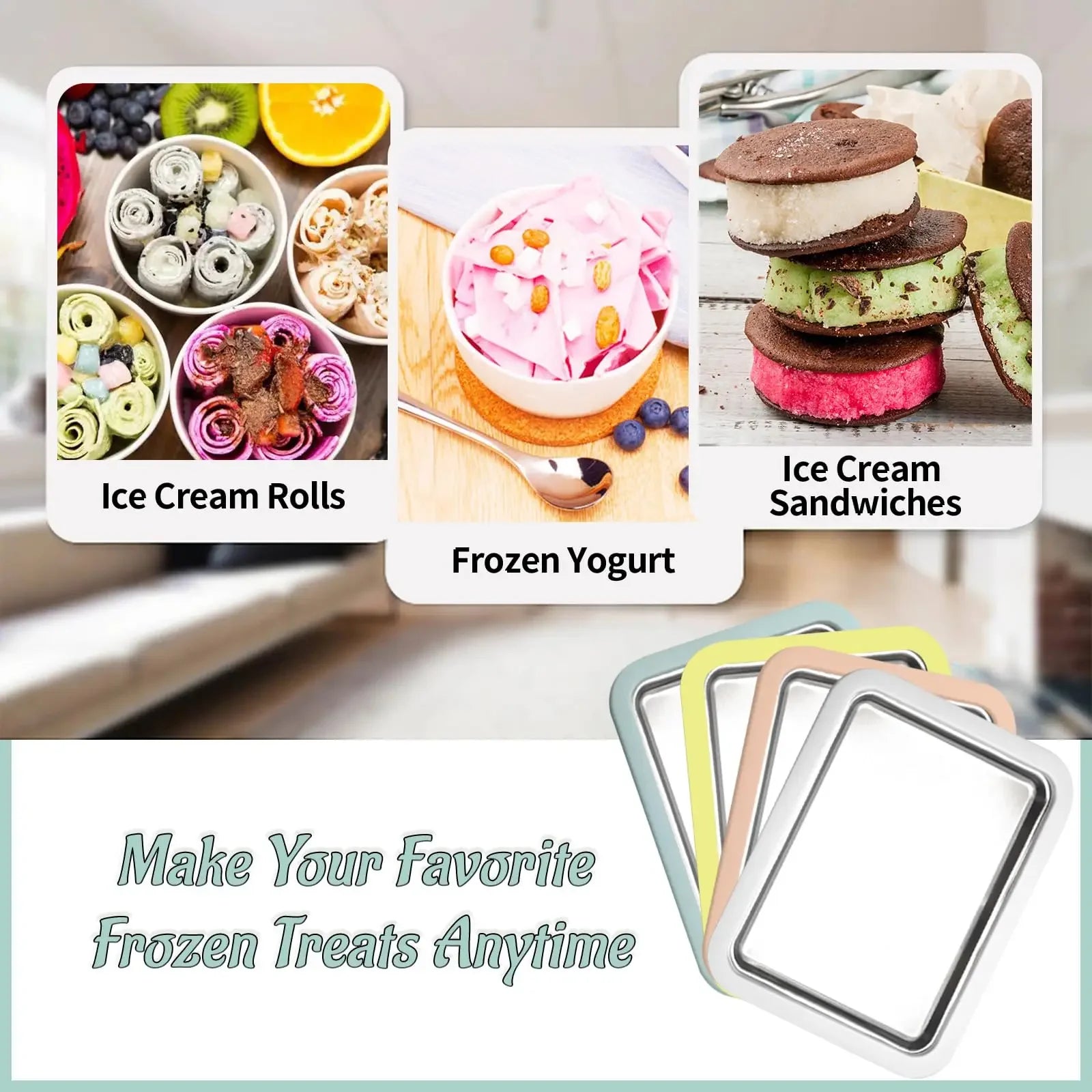 Eisrollen-Maker aus Aluminium – Frozen Yogurt Platte für zu Hause