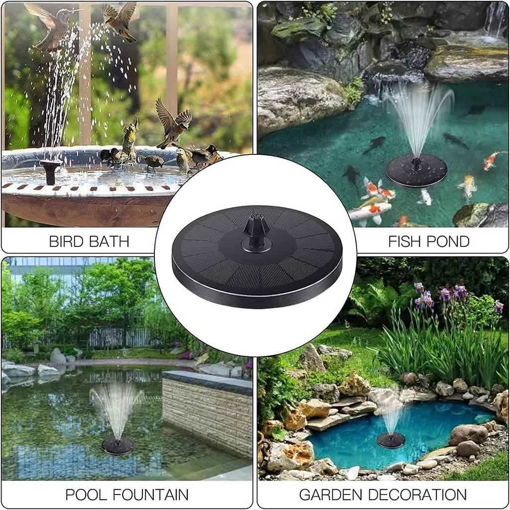 Solar-Springbrunnen schwimmend für Gartenteich, Ø 17 cm