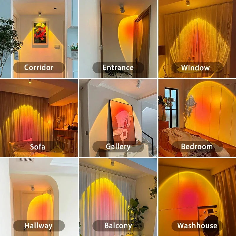 LED Sonnenuntergang Wandstrahler aus Aluminium