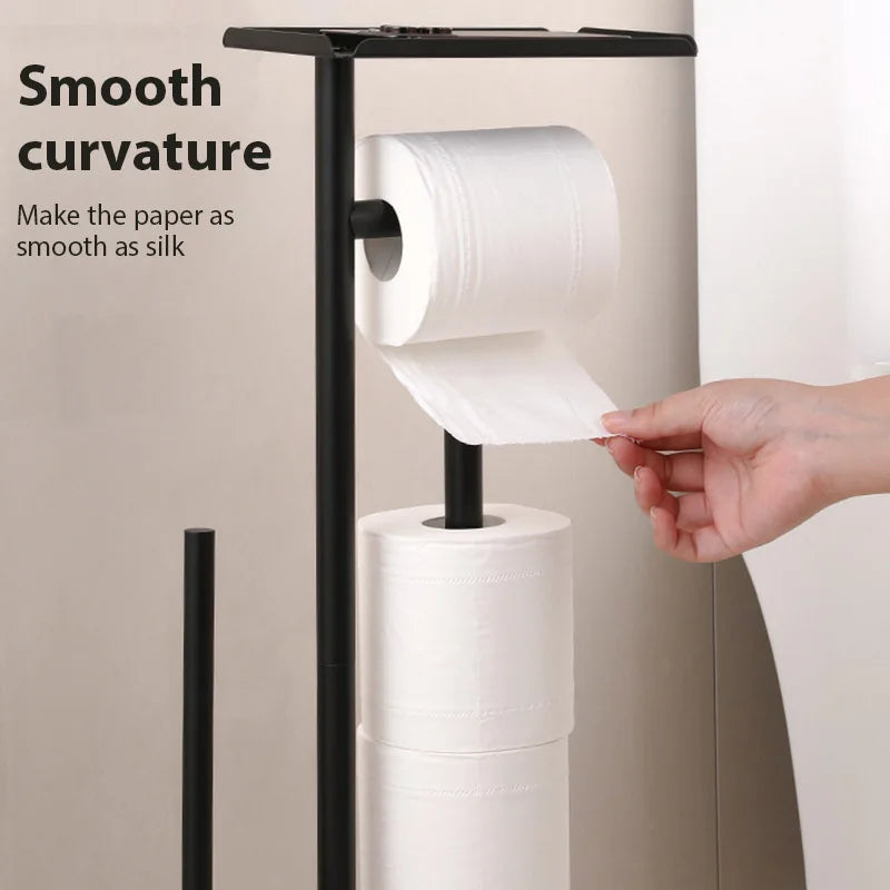 Toilettenpapierständer mit Bürste und Ablage
