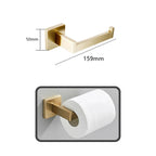 Badezimmer-Accessoire-Set aus Aluminium in Gebürstetem Gold
