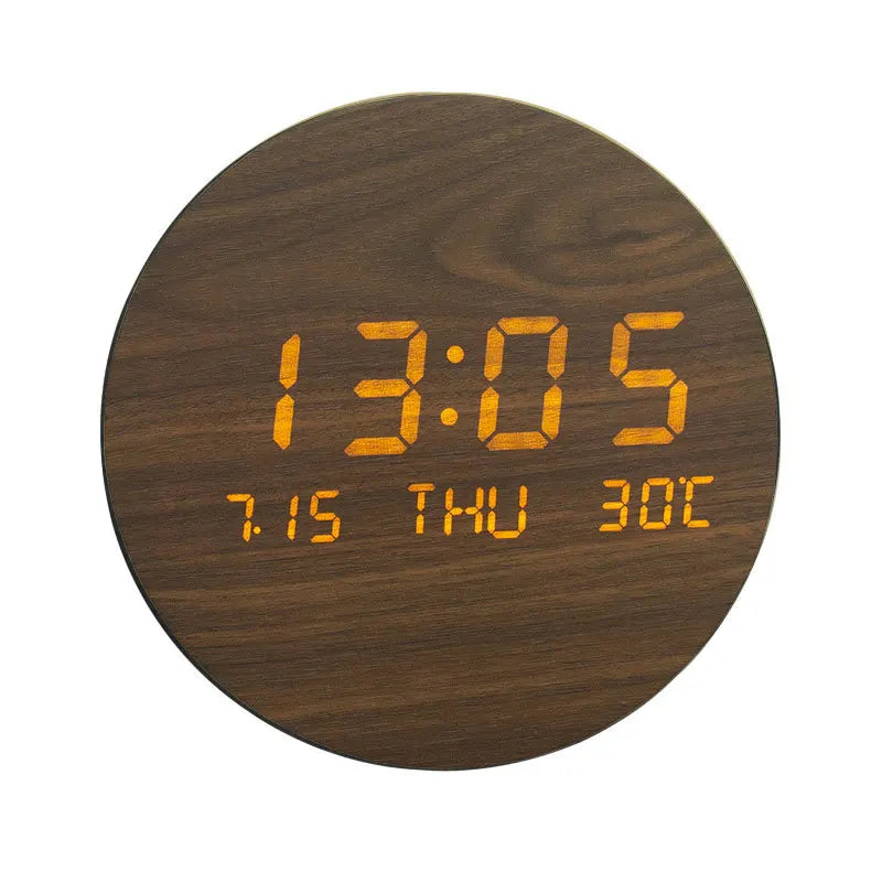 Digital Holz-Tischuhrnit LED-Display und Weckfunktion