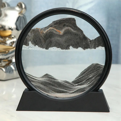 3D Sandbild rund mit fliessender Sandlandschaft