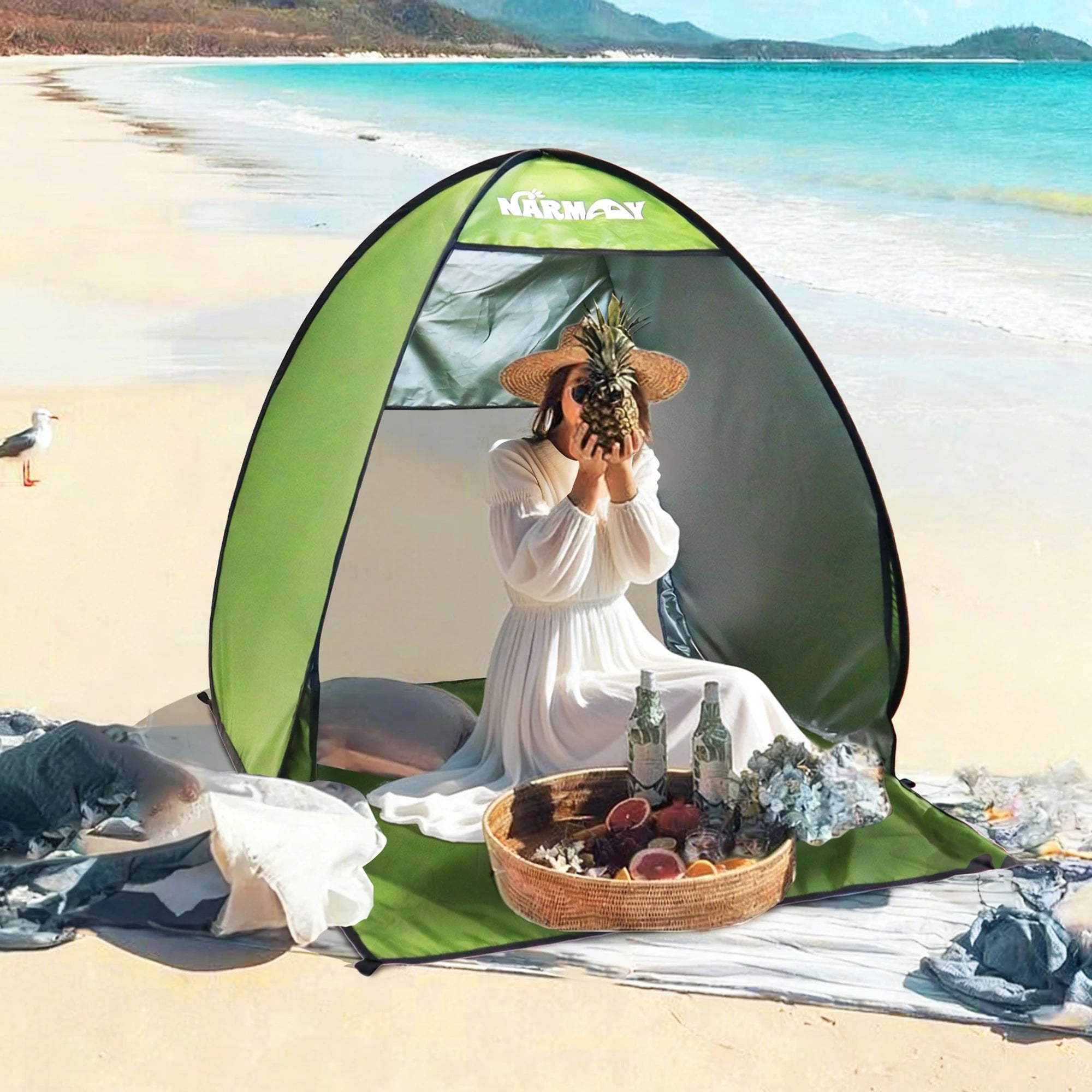 Pop-Up Strandmuschel mit UV-Schutz und Wasserabweisung