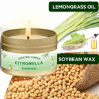 Citronella-Kerze im Metalldöschen mit Zitronengras-Duft