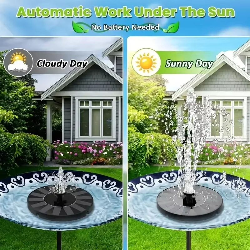 Solar-Springbrunnen schwimmend für Gartenteich, Ø 17 cm