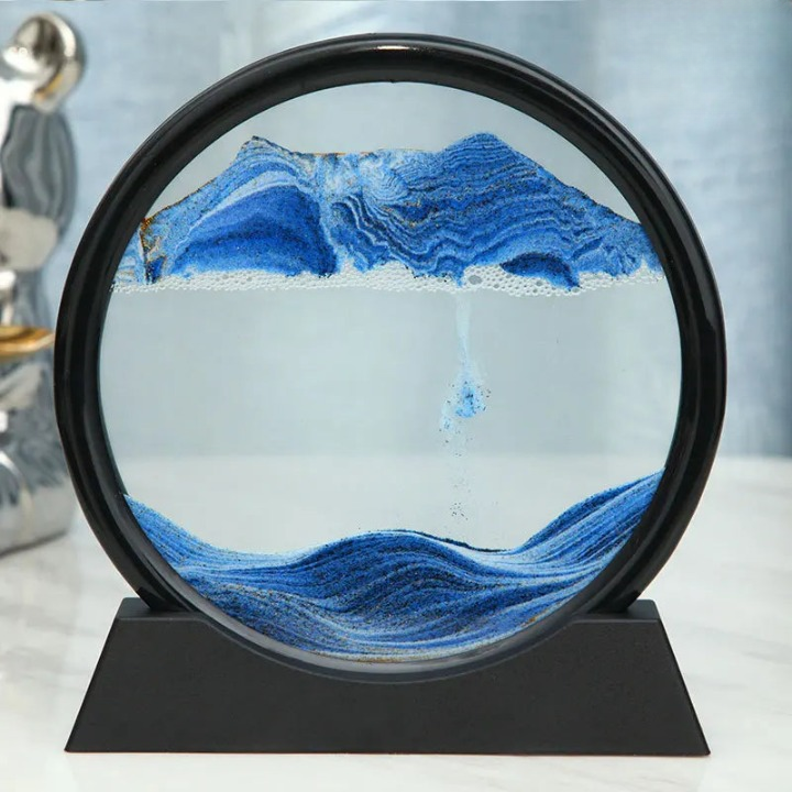 3D Sandbild rund mit fliessender Sandlandschaft