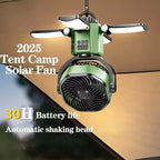 Solar Camping Ventilator mit LED Licht und Powerbank Funktion