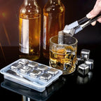 Edelstahl-Eiswürfel wiederverwendbar mit Zange,