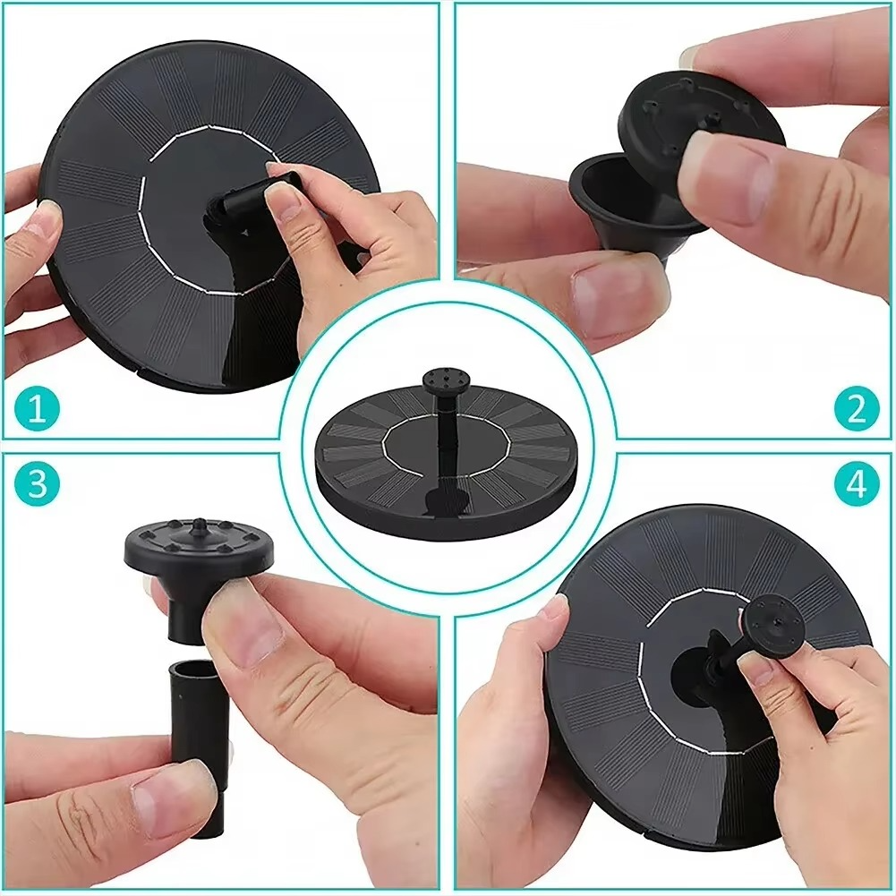 Solar-Springbrunnen schwimmend für Gartenteich, Ø 17 cm