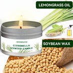 Citronella-Kerze mit Zitronengras-Duft für draussen