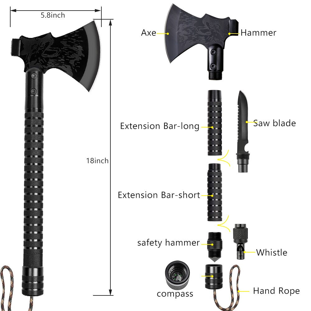 Survival-Axt klappbar mit Multi-Tool-Funktionen