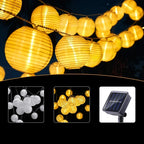 Solar-Laternenlichterkette mit LED-Stofflaternen