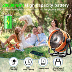 Campingventilator mit 20000mAh Akku und LED-Licht