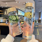 Glasflasche mit Bambus-Deckel und Zeitmarkierung