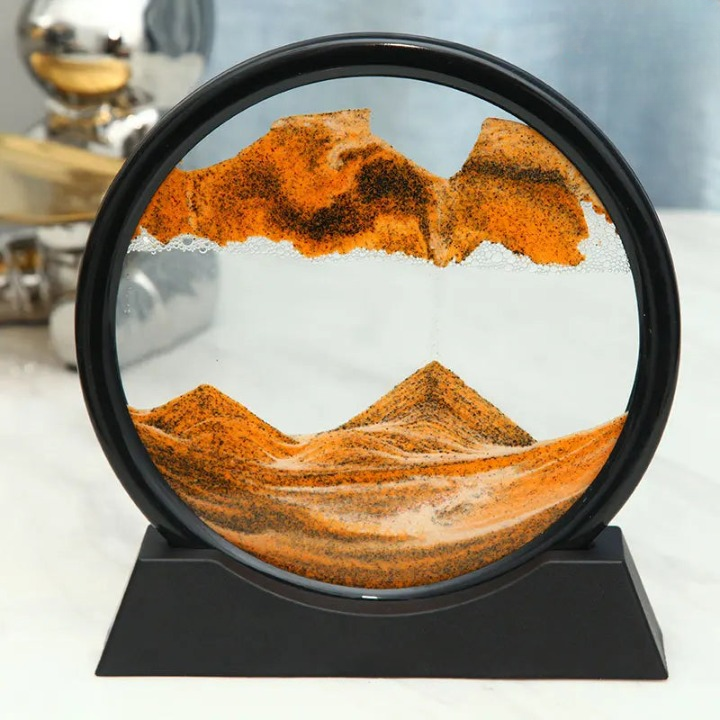 3D Sandbild rund mit fliessender Sandlandschaft