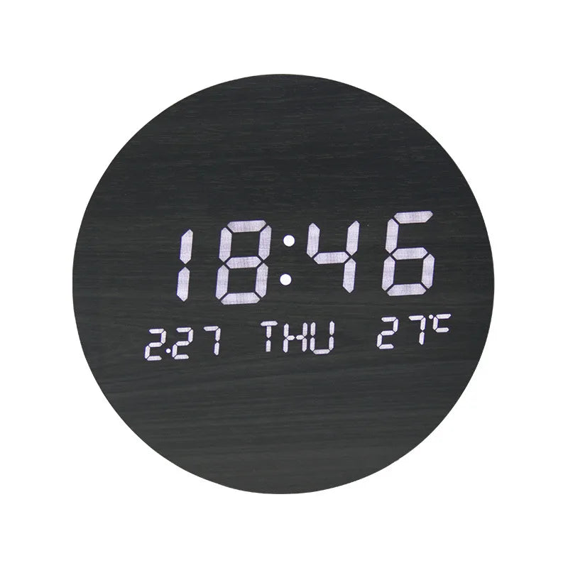 Digital Holz-Tischuhrnit LED-Display und Weckfunktion