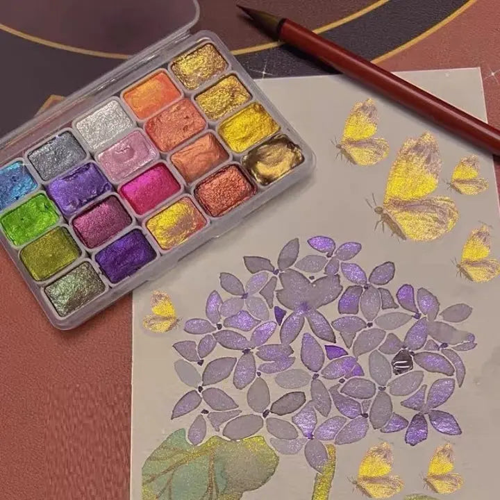 Metallic-Aquarellfarben Set mit 20 Farben