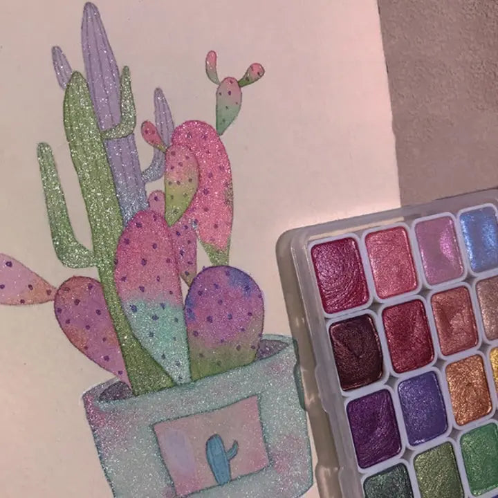 Metallic-Aquarellfarben Set mit 20 Farben