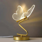 Schmetterling LED-Tischleuchte aus Acryl mit Messingfuß