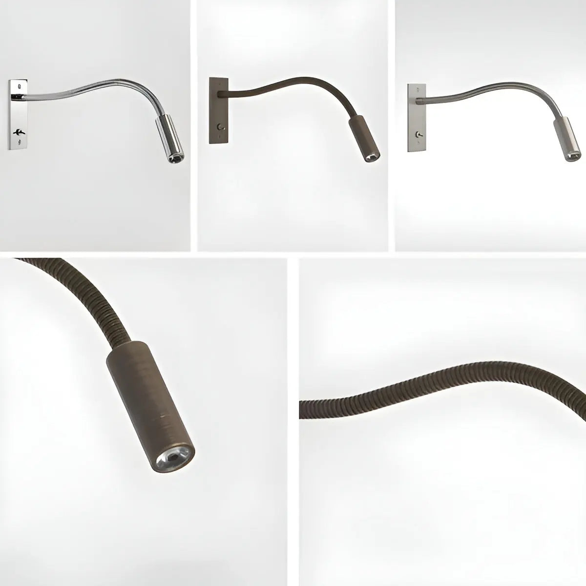 Wandleselampe mit flexiblem Schwanenhals und LED-Dimmer