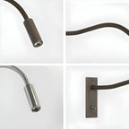 Wandleselampe mit flexiblem Schwanenhals und LED-Dimmer
