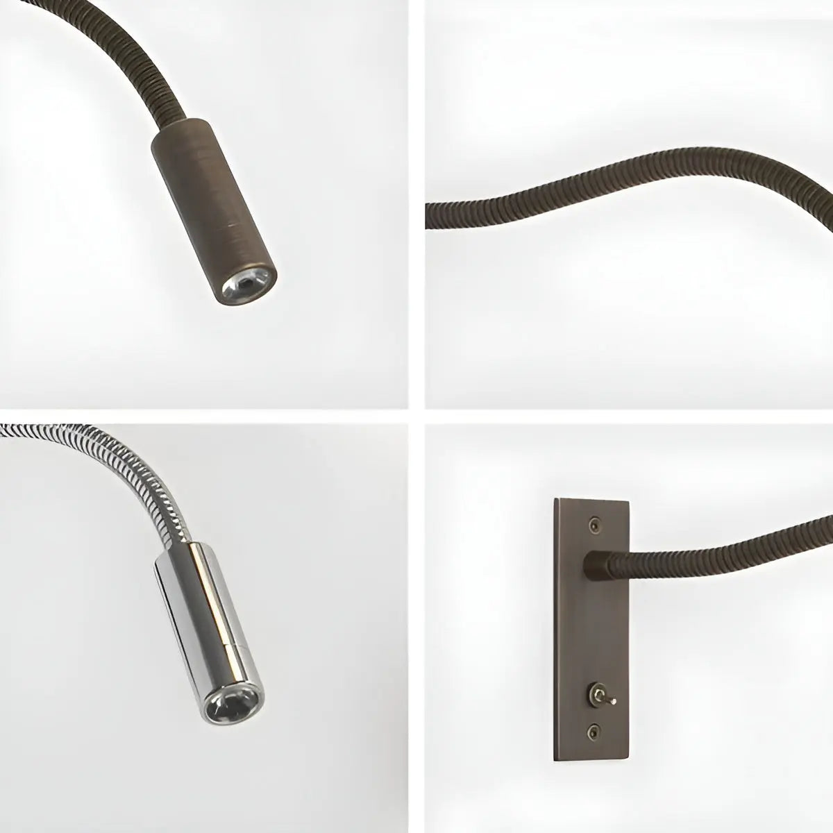 Wandleselampe mit flexiblem Schwanenhals und LED-Dimmer