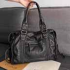 Handtasche aus PU-Leder mit Vintage-Waschung