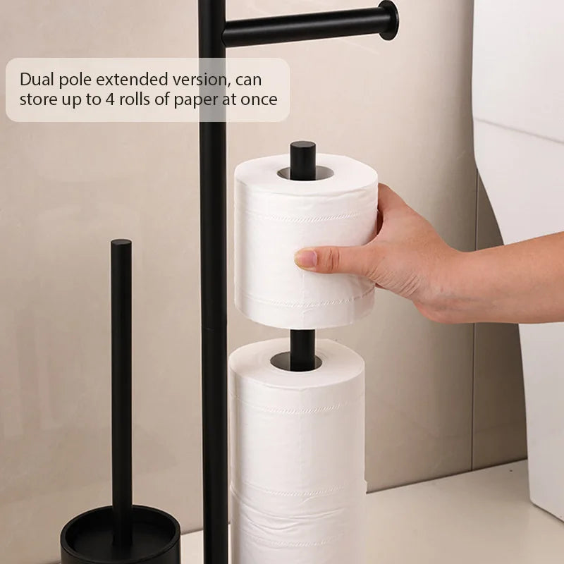 Toilettenpapierständer mit Bürste und Ablage