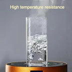 Glasbecher mit Deckel und Strohhalm – Eckige Form