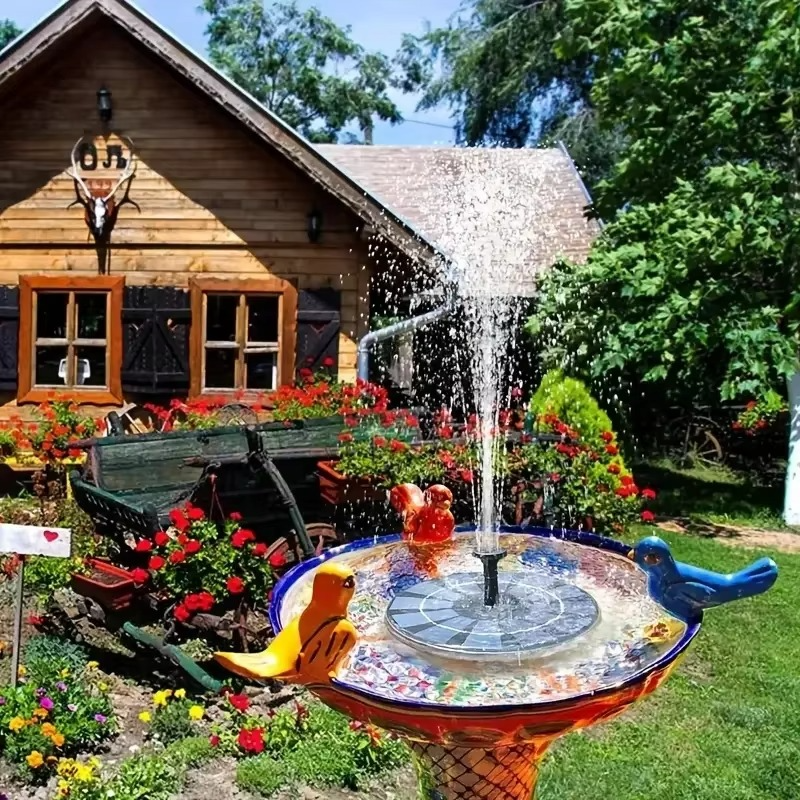 Solar-Springbrunnen schwimmend für Gartenteich, Ø 17 cm