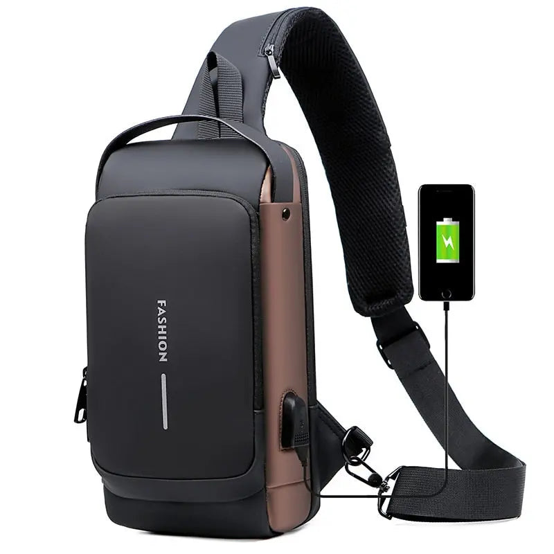 Schnittfester Sicherheitsrucksack mit USB-Ladeanschluss