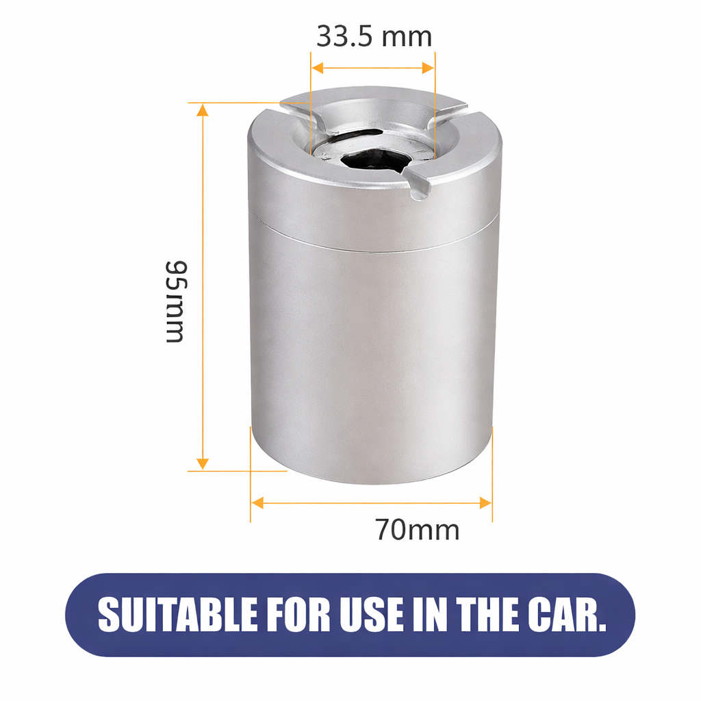 Edelstahl Aschenbecher mit Drehverschluss – Geruchsdicht