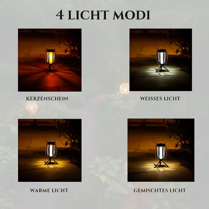 Solar-Flammenlaterne mit 4 Leuchtmodi – Wetterfestes Licht für Garten, Terrasse & Camping